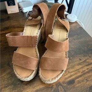 Dolce Vita Brown Suede Espadrille Wedge Sandals